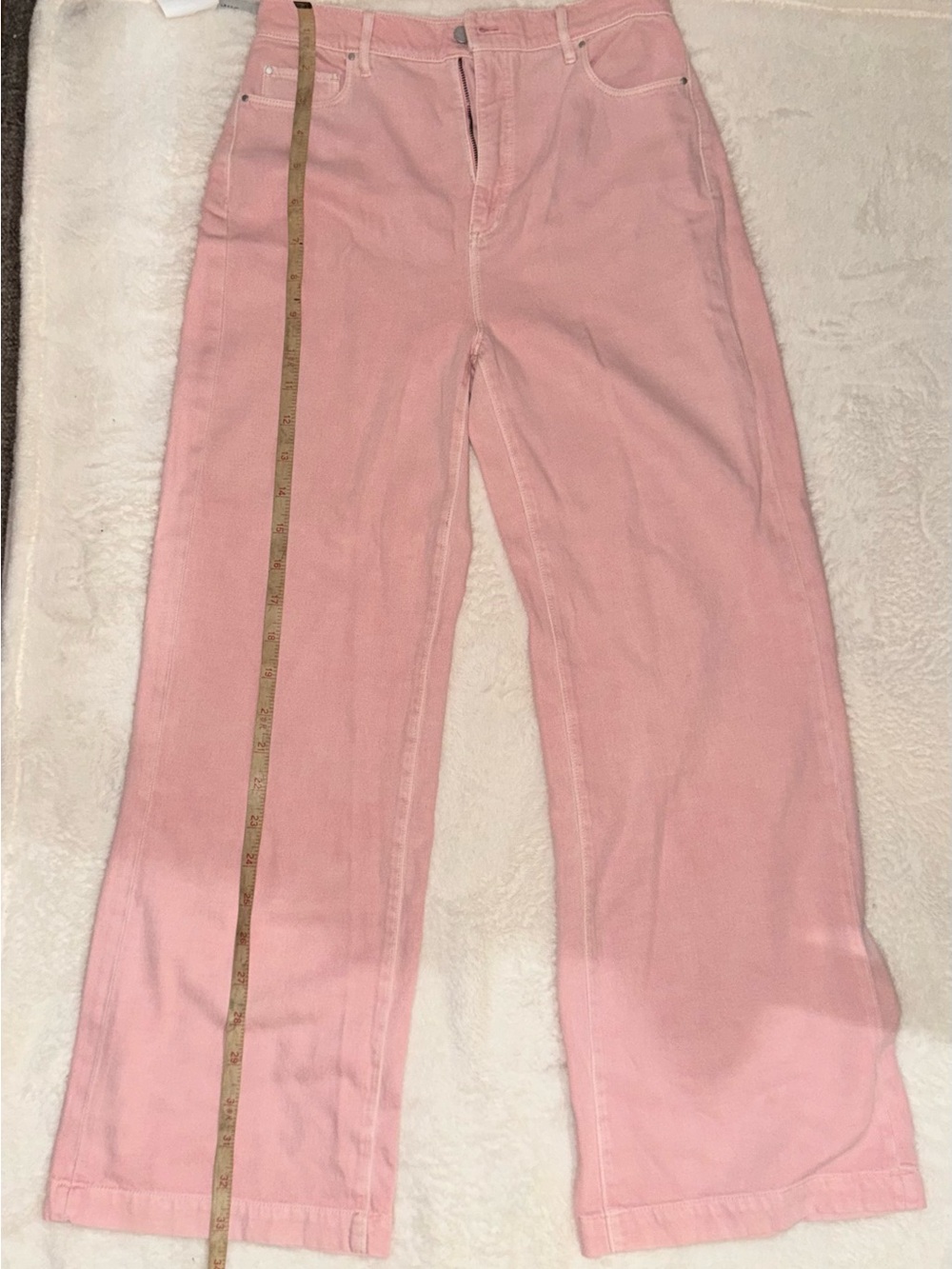 Ann Taylor Light Pink High-Rise Straight Leg Jeans